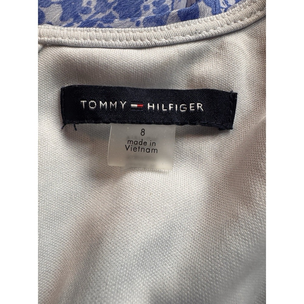 Tommy Hilfiger Floral Cottagecore Fit & Flare Midi Dress In French Blue Size 8 - Picture 7 of 10